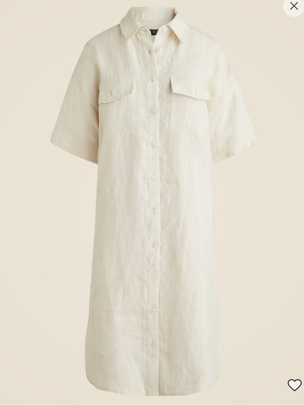 J Crew Utility shirt-dress in linen Small NWT